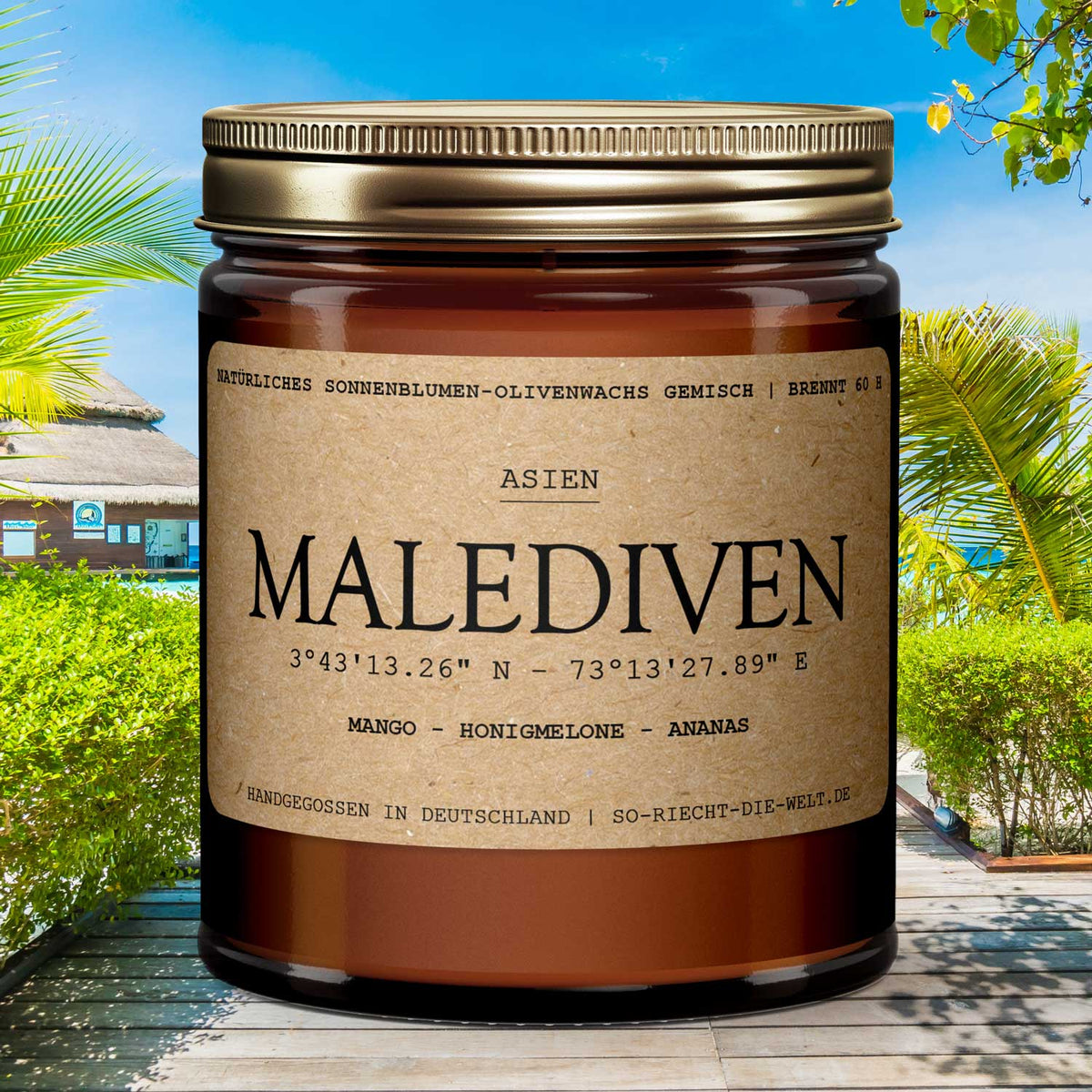 Duftkerze Malediven - Mango | Honigmelone |  Ananas