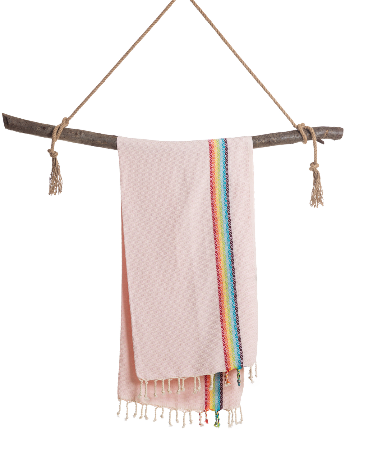Rosa Samimi Hamamtuch aus 100% Baumwolle im Rainbow-Design