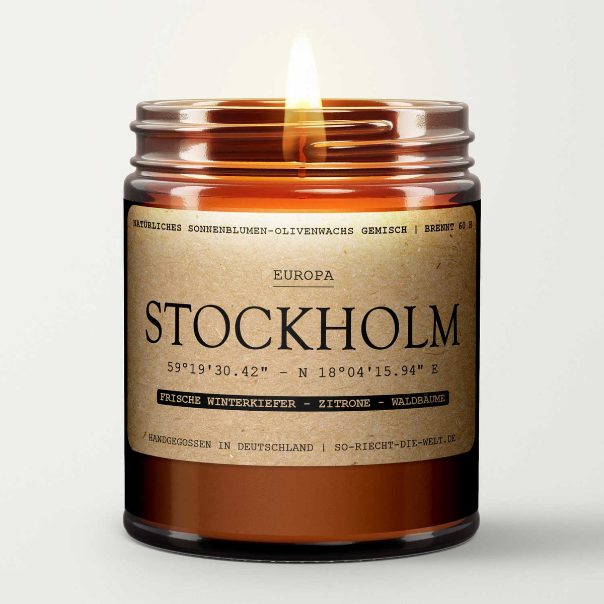 Stockholm Kerze - Frische Winterkiefer | Zitrone | Waldbäume